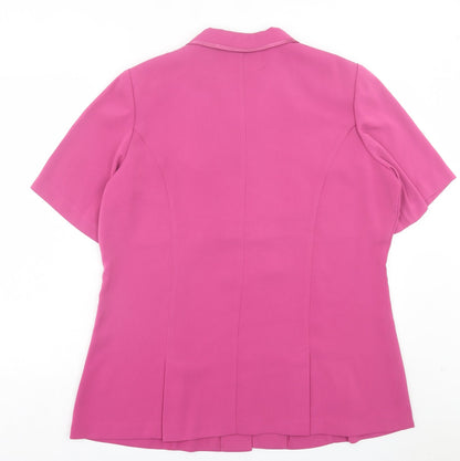 Womens UK Size 18 ELVI Pink Basic Button-Up