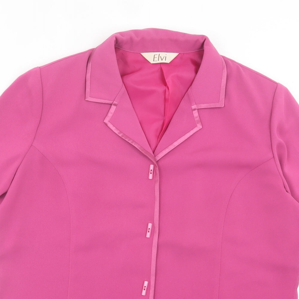 Womens UK Size 18 ELVI Pink Basic Button-Up