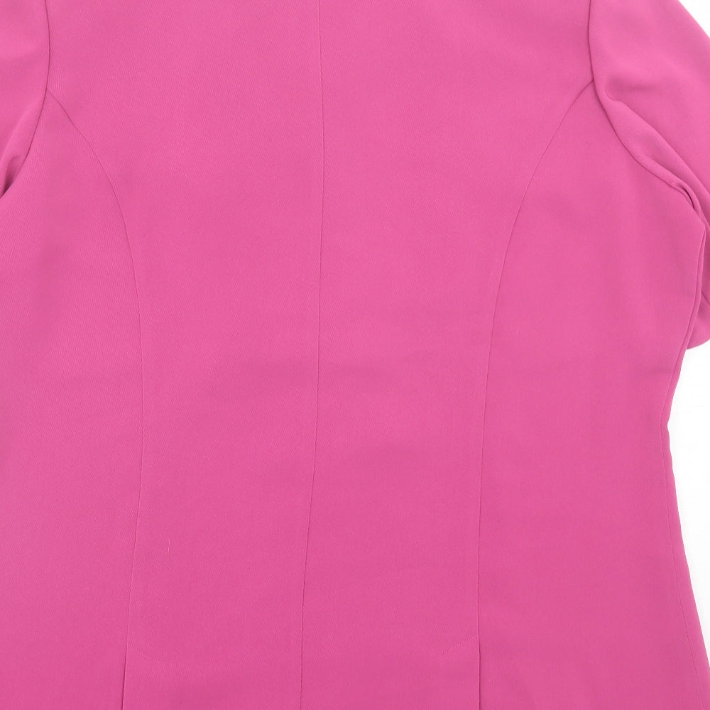 Womens UK Size 18 ELVI Pink Basic Button-Up