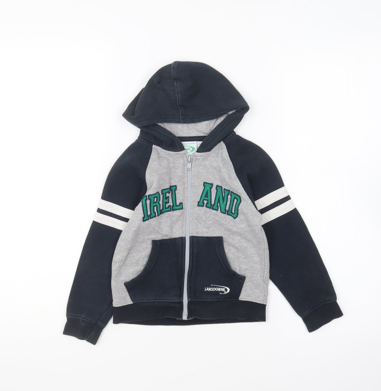Lansdowne Boys Blue Cotton Full Zip Hoodie Size 3-4 Years Zip - Ireland