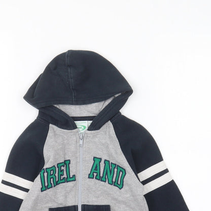 Lansdowne Boys Blue Cotton Full Zip Hoodie Size 3-4 Years Zip - Ireland
