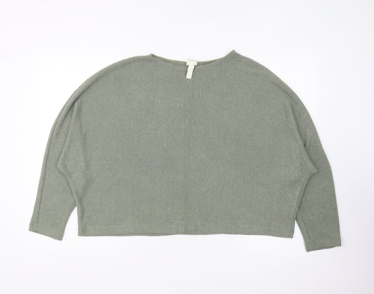 Womens UK Size L H&M Green Pullover Jumper