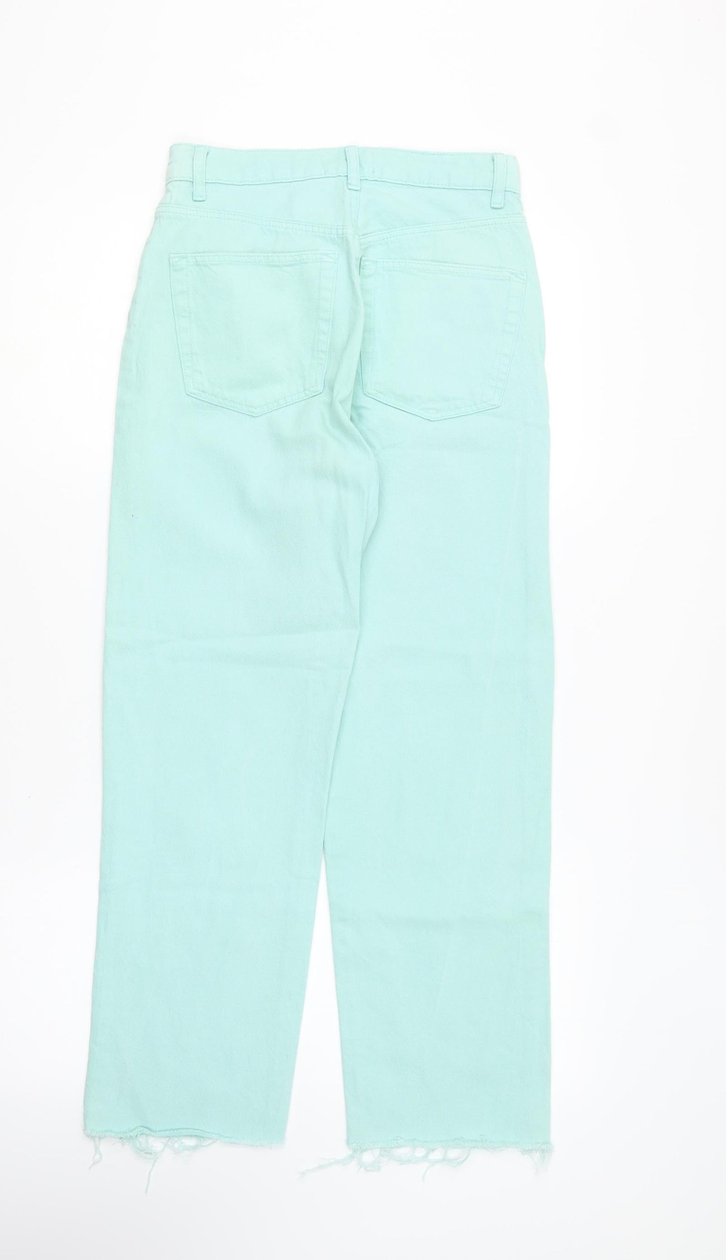 Pull&Bear Womens Blue Cotton Straight Jeans Size 4 L26 in Regular Button