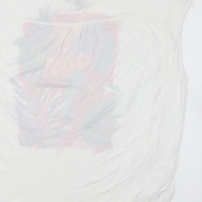 Primark Womens White Viscose Basic T-Shirt Size S Round Neck