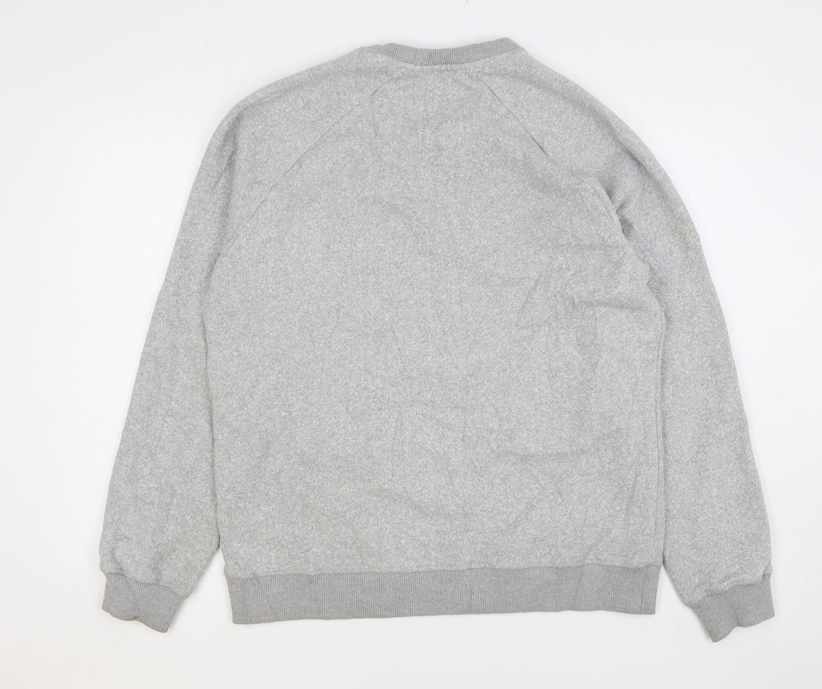 SUIT Mens Grey Cotton Pullover Sweatshirt Size L