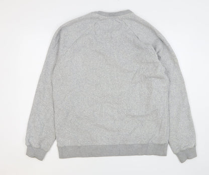 SUIT Mens Grey Cotton Pullover Sweatshirt Size L