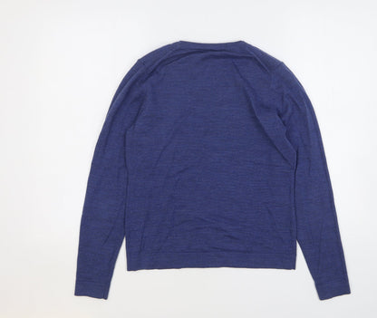 Georgia Firenze Womens Blue Round Neck Acrylic Pullover Jumper Size 12