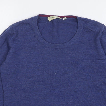 Georgia Firenze Womens Blue Round Neck Acrylic Pullover Jumper Size 12