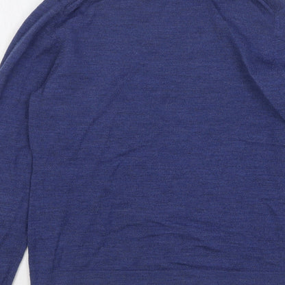Georgia Firenze Womens Blue Round Neck Acrylic Pullover Jumper Size 12