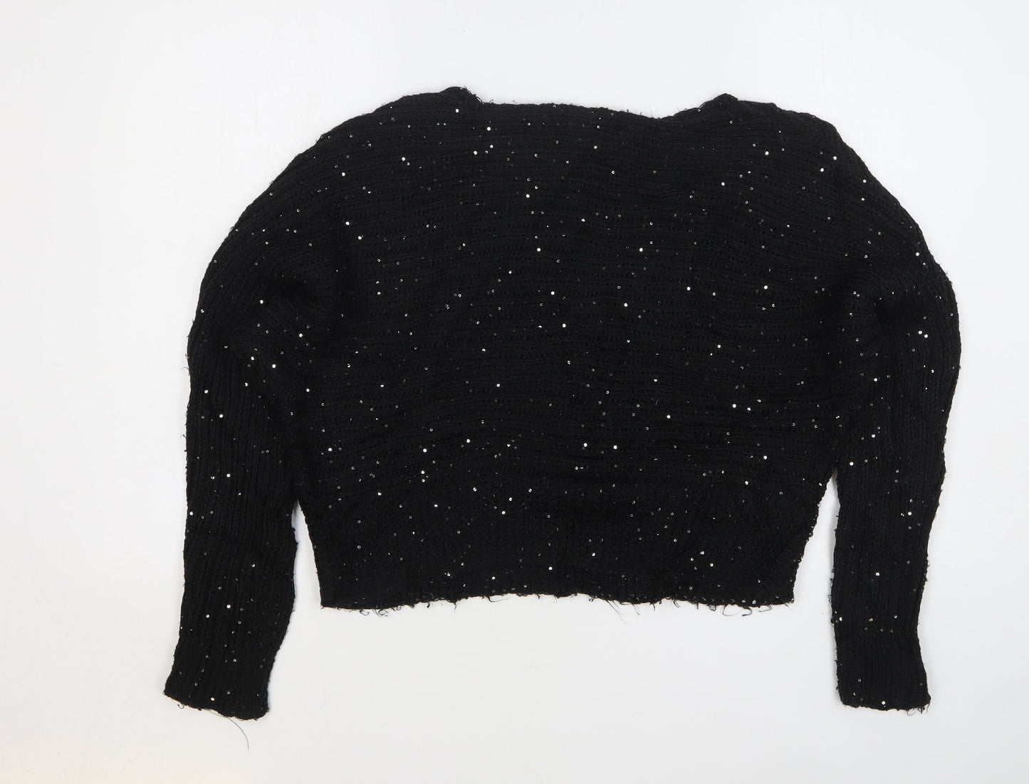 George Womens Black Boat Neck Polyester Pullover Jumper Size M