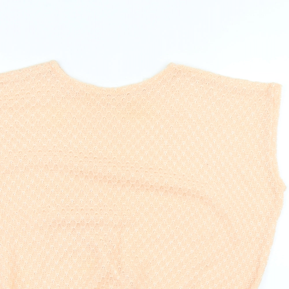 Something Special Womens Pink Round Neck Acrylic Vest Jumper Size M