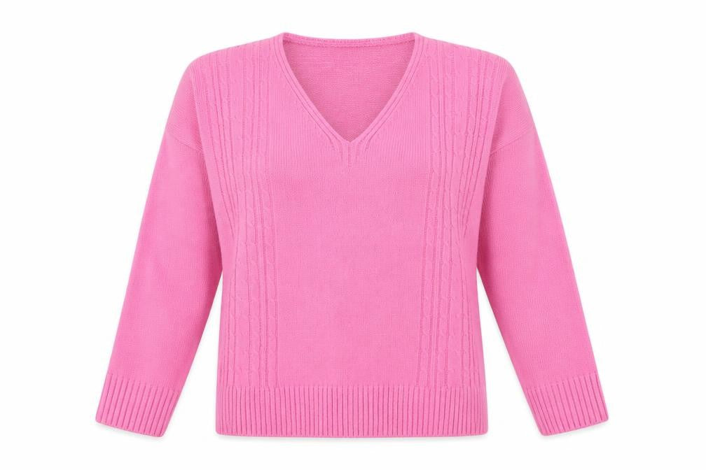 Womens UK Size L CHIC Pink Pullover Jumper