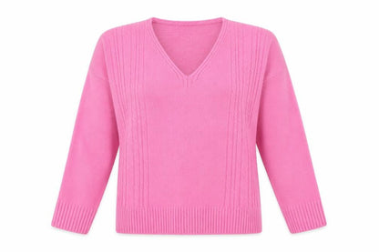 Womens UK Size L CHIC Pink Pullover Jumper