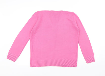 Womens UK Size L CHIC Pink Pullover Jumper
