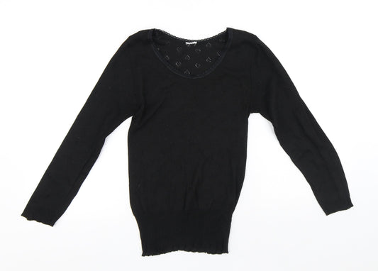 Womens UK Size M Preworn Black Pullover Jumper