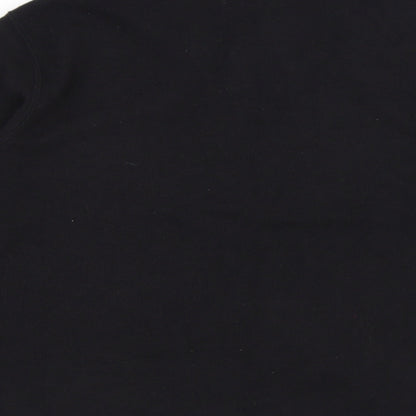 Marks and Spencer Mens Black High Neck Cotton Pullover Jumper Size M