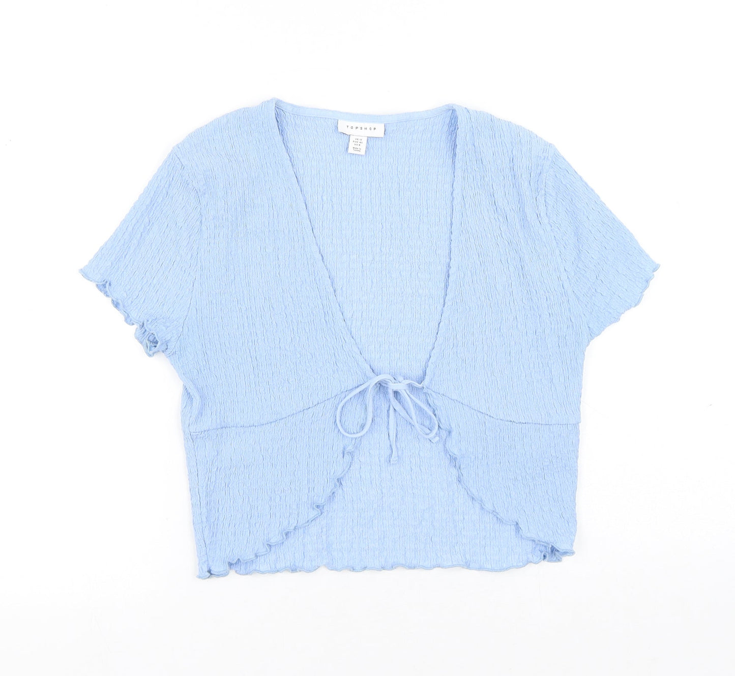 Womens UK Size 12 Topshop Blue Basic T-Shirt