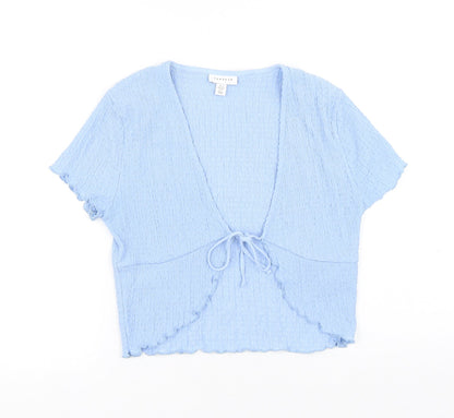 Womens UK Size 12 Topshop Blue Basic T-Shirt