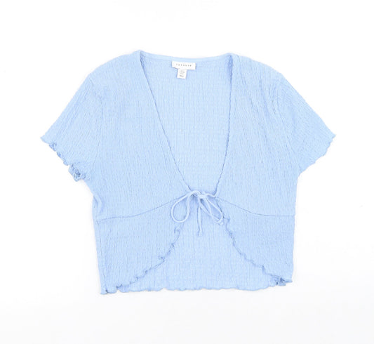 Womens UK Size 12 Topshop Blue Basic T-Shirt
