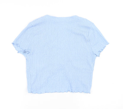 Womens UK Size 12 Topshop Blue Basic T-Shirt