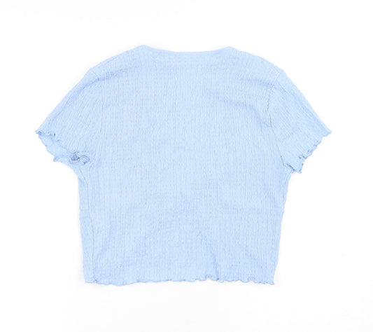 Womens UK Size 12 Topshop Blue Basic T-Shirt