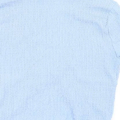Womens UK Size 12 Topshop Blue Basic T-Shirt
