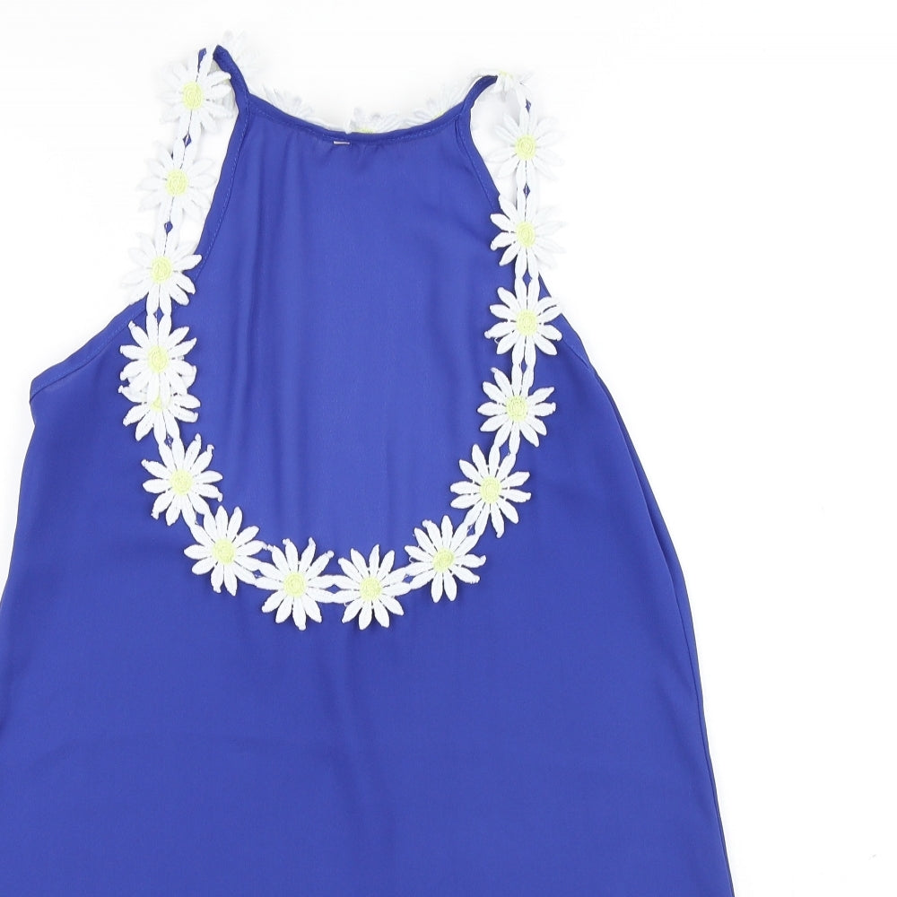 Womens UK Size L Preworn Blue Basic Blouse