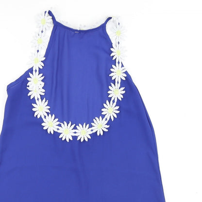 Womens UK Size L Preworn Blue Basic Blouse