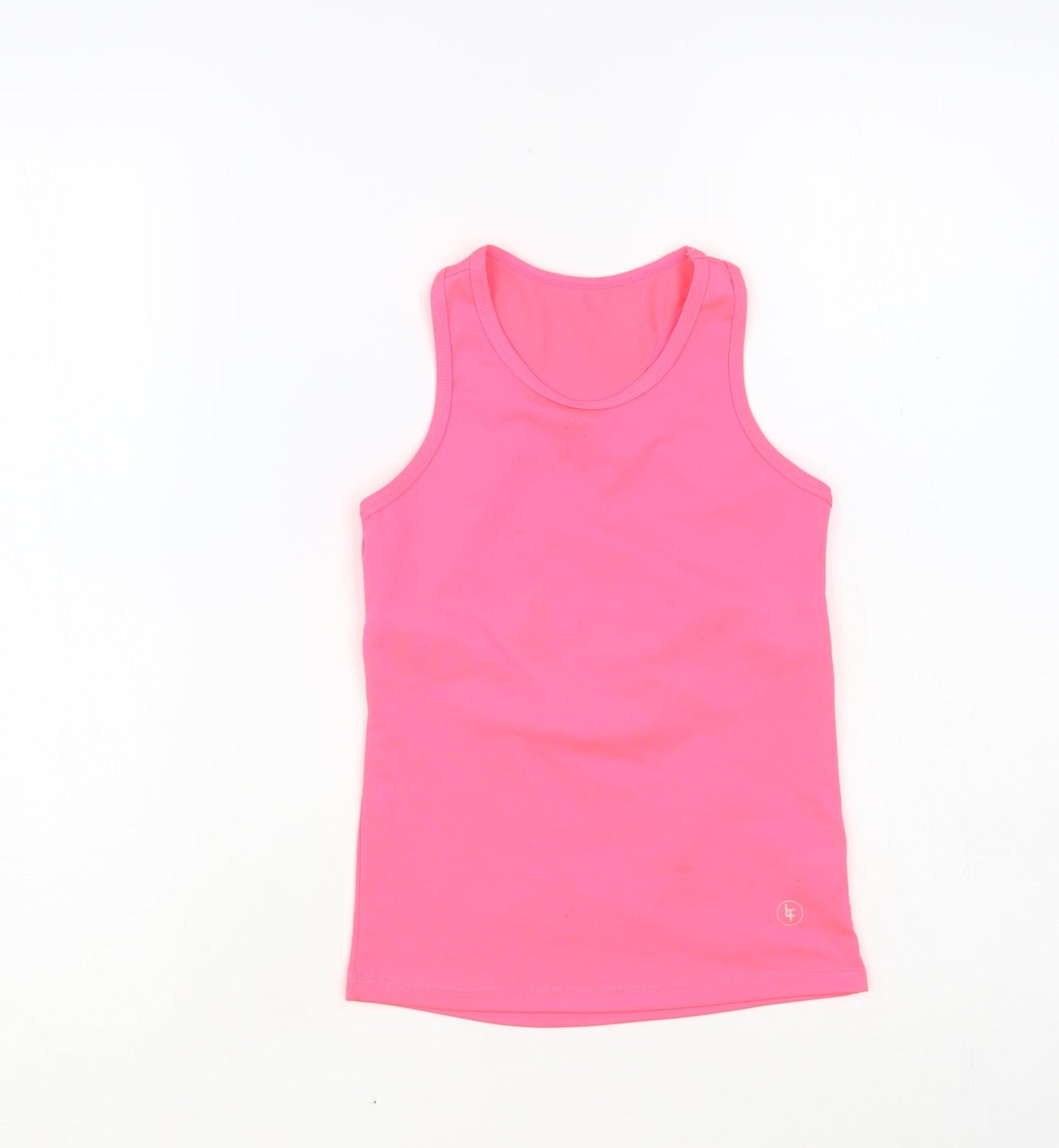 Leigh Tucker Willow Girls Pink Polyester Pullover Tank Size 3-4 Years Round Neck Pullover - Cut Out