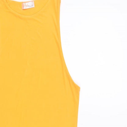 Style Plus Womens Orange Polyester Tank Dress Size 10 Round Neck Pullover - Neon