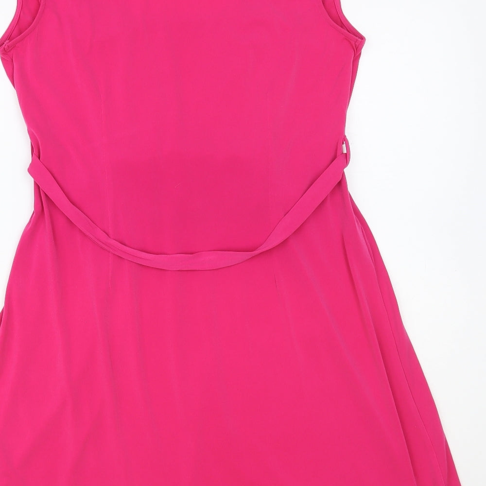 Annee Matthew Womens Pink Lyocell Fit & Flare Size L V-Neck Pullover