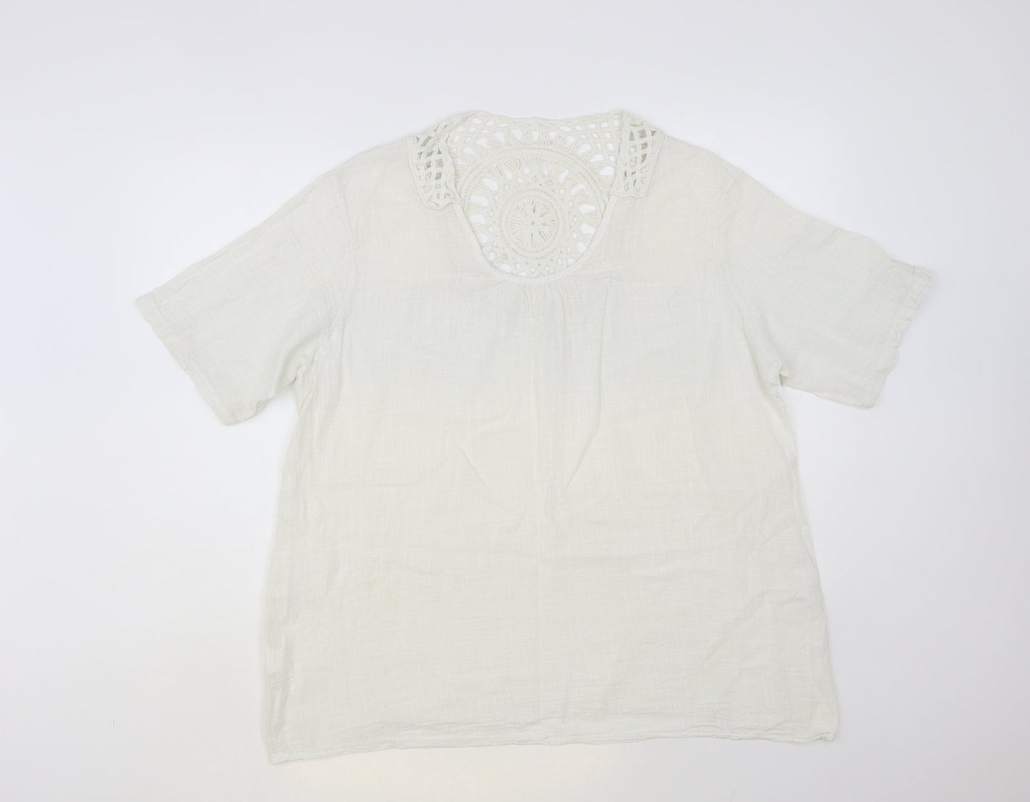 Womens UK Size L Preworn White Basic Blouse