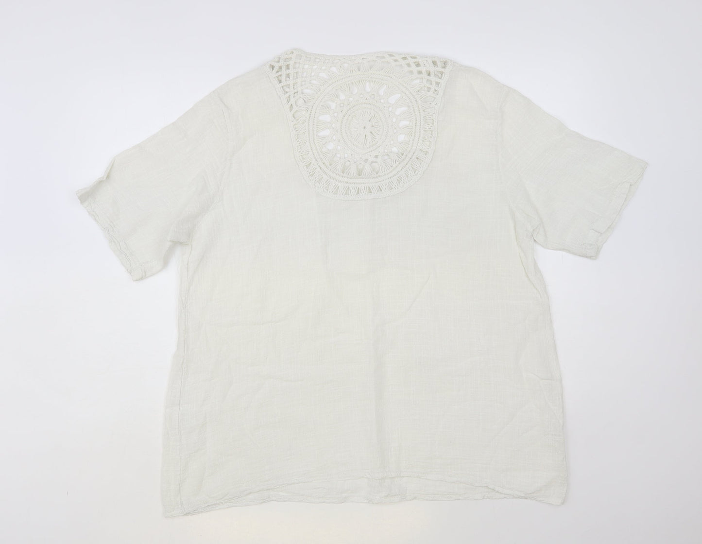 Womens UK Size L Preworn White Basic Blouse