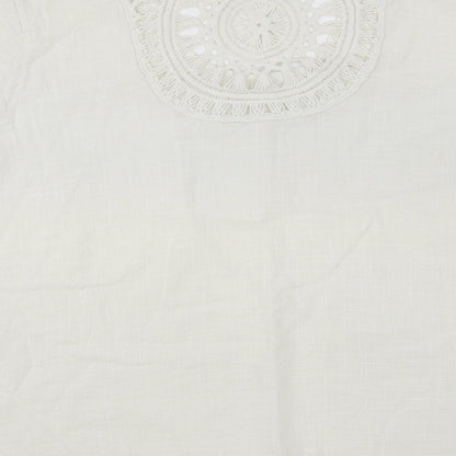 Womens UK Size L Preworn White Basic Blouse