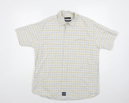 Mens UK Size L BHS Ivory  Button-Up Short Sleeve Casual Shirt