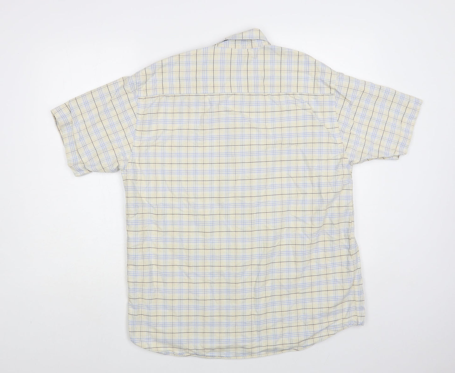 Mens UK Size L BHS Ivory  Button-Up Short Sleeve Casual Shirt