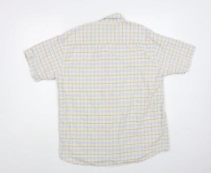 Mens UK Size L BHS Ivory  Button-Up Short Sleeve Casual Shirt