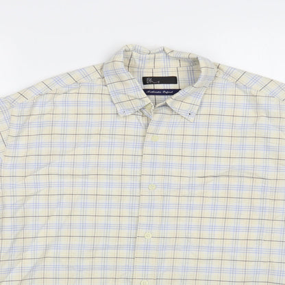 Mens UK Size L BHS Ivory  Button-Up Short Sleeve Casual Shirt