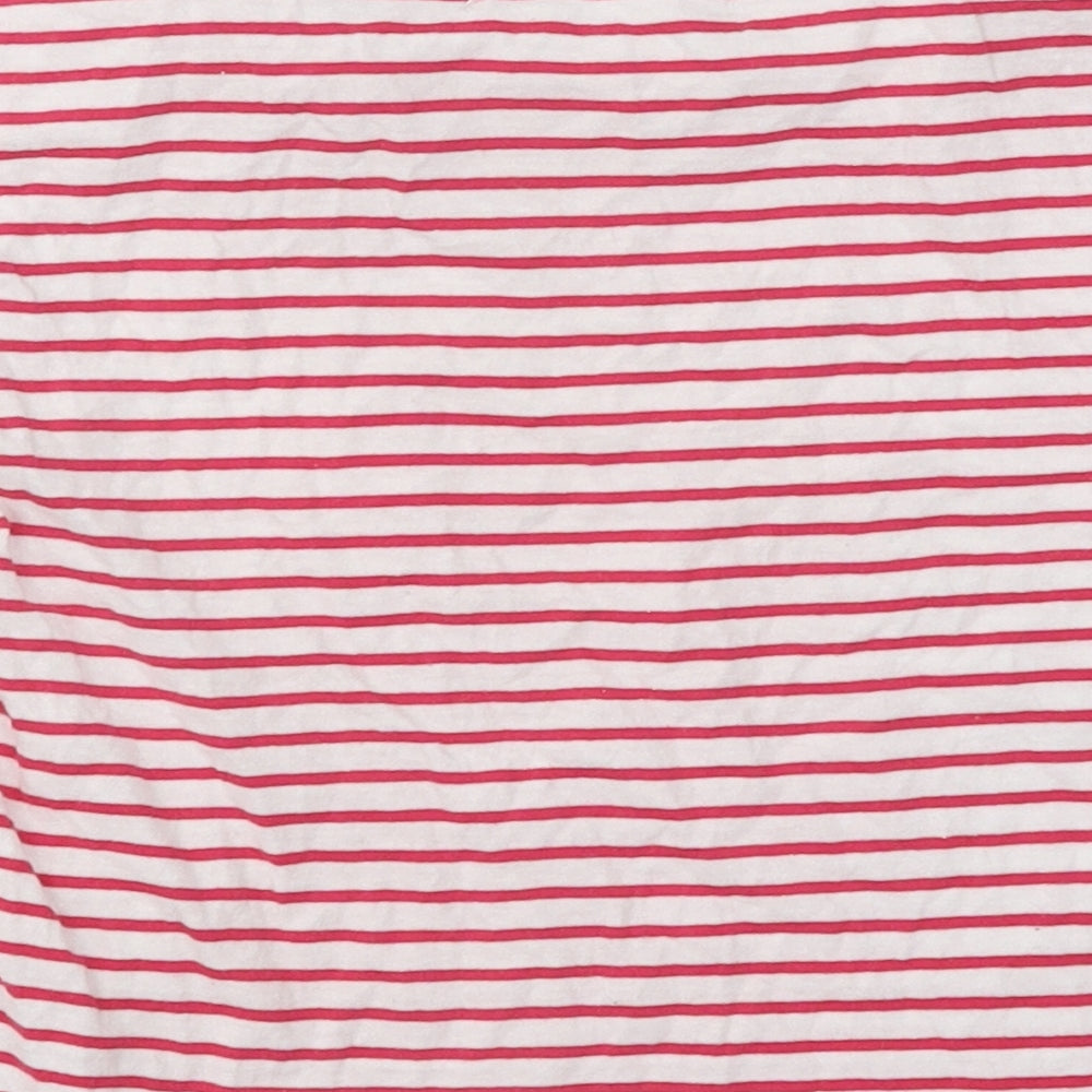 Minoti Girls Pink Striped Cotton Basic T-Shirt Size 6-7 Years Round Neck Pullover - Bonjour