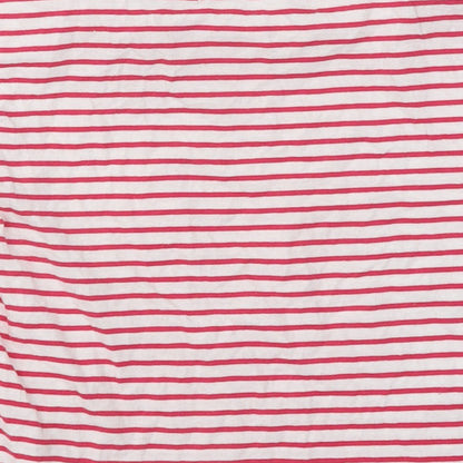 Minoti Girls Pink Striped Cotton Basic T-Shirt Size 6-7 Years Round Neck Pullover - Bonjour