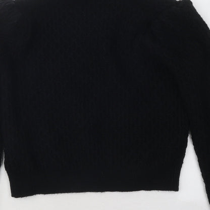 Wild Pony Womens Black Round Neck Acrylic Pullover Jumper Size S