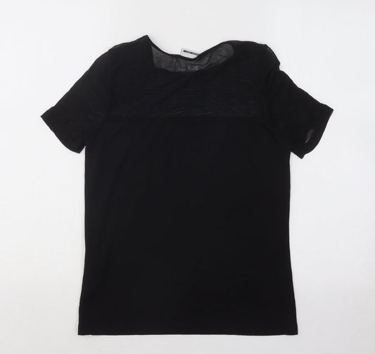 Noisy may Womens Black Polyester Basic T-Shirt Size S Round Neck
