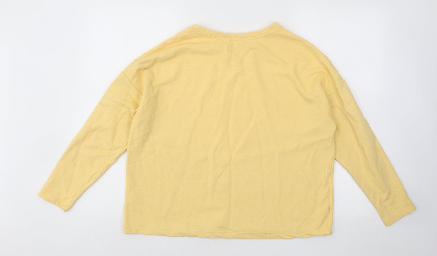 Womens UK Size S Pull&Bear Yellow Pullover Sweatshirt