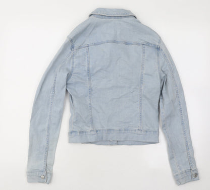 Pull&Bear Womens Blue Jacket Size S Button