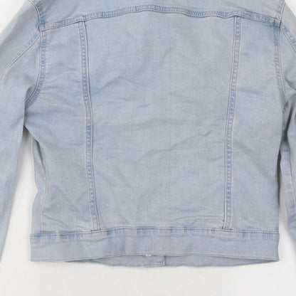 Pull&Bear Womens Blue Jacket Size S Button