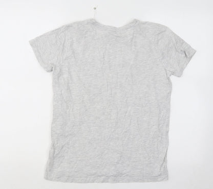 Jeff&Co Boys Grey Cotton Basic T-Shirt Size 11-12 Years Round Neck Pullover - Game Over