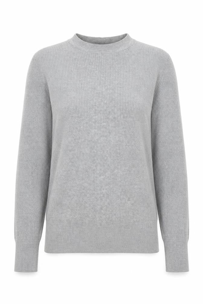 Marks and Spencer Womens Grey Round Neck Acrylic Pullover Jumper Size 8