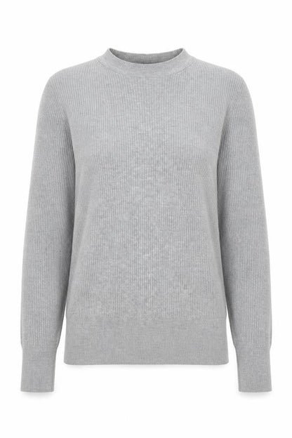 Marks and Spencer Womens Grey Round Neck Acrylic Pullover Jumper Size 8