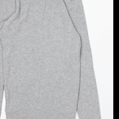 Marks and Spencer Womens Grey Round Neck Acrylic Pullover Jumper Size 8