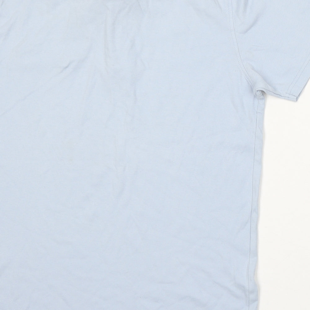 Taylor & Cutter Mens Blue Cotton Polo Size M Collared Button